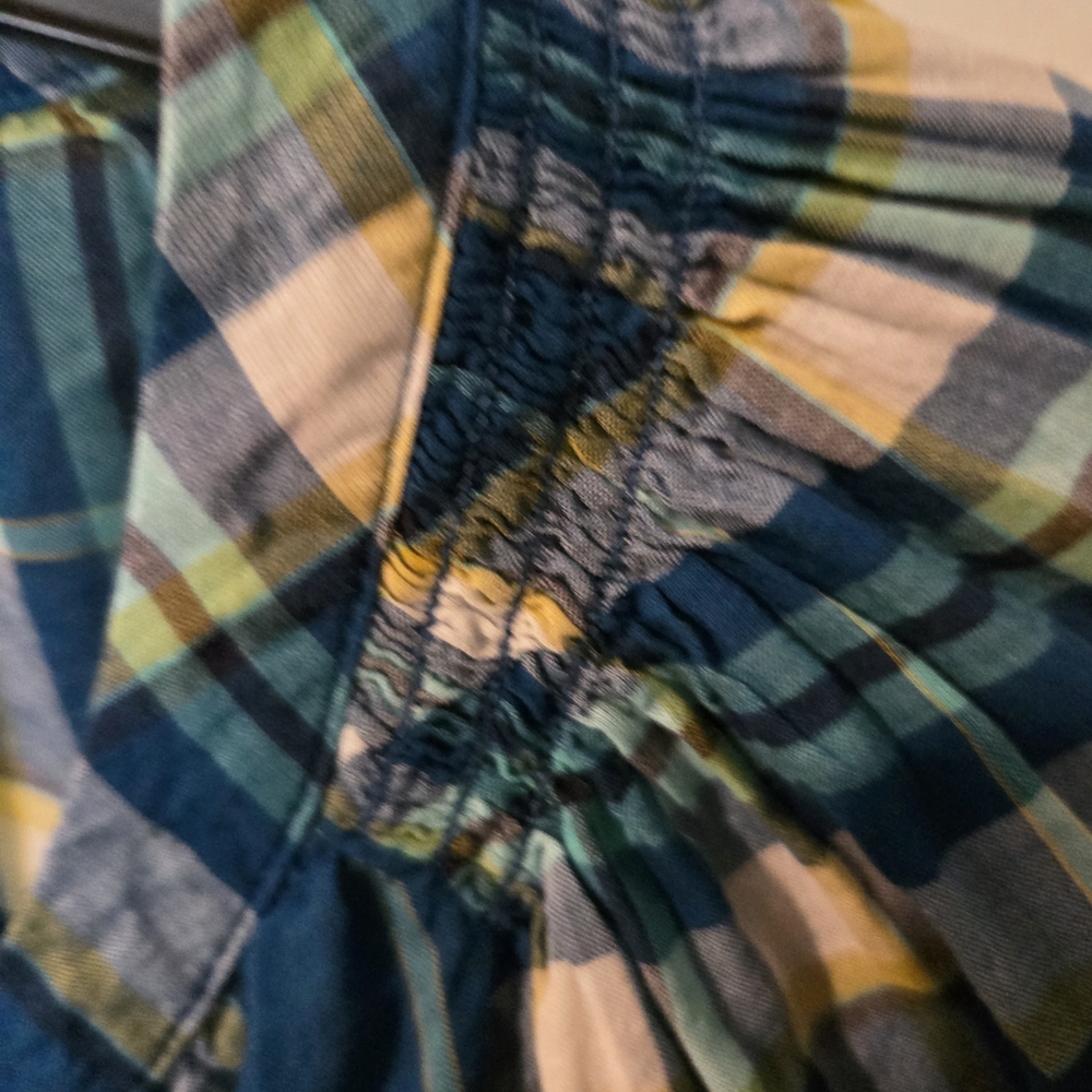 J. Jill Women's Plaid Blouse in Blue and Yellow - Picture 4 of 6